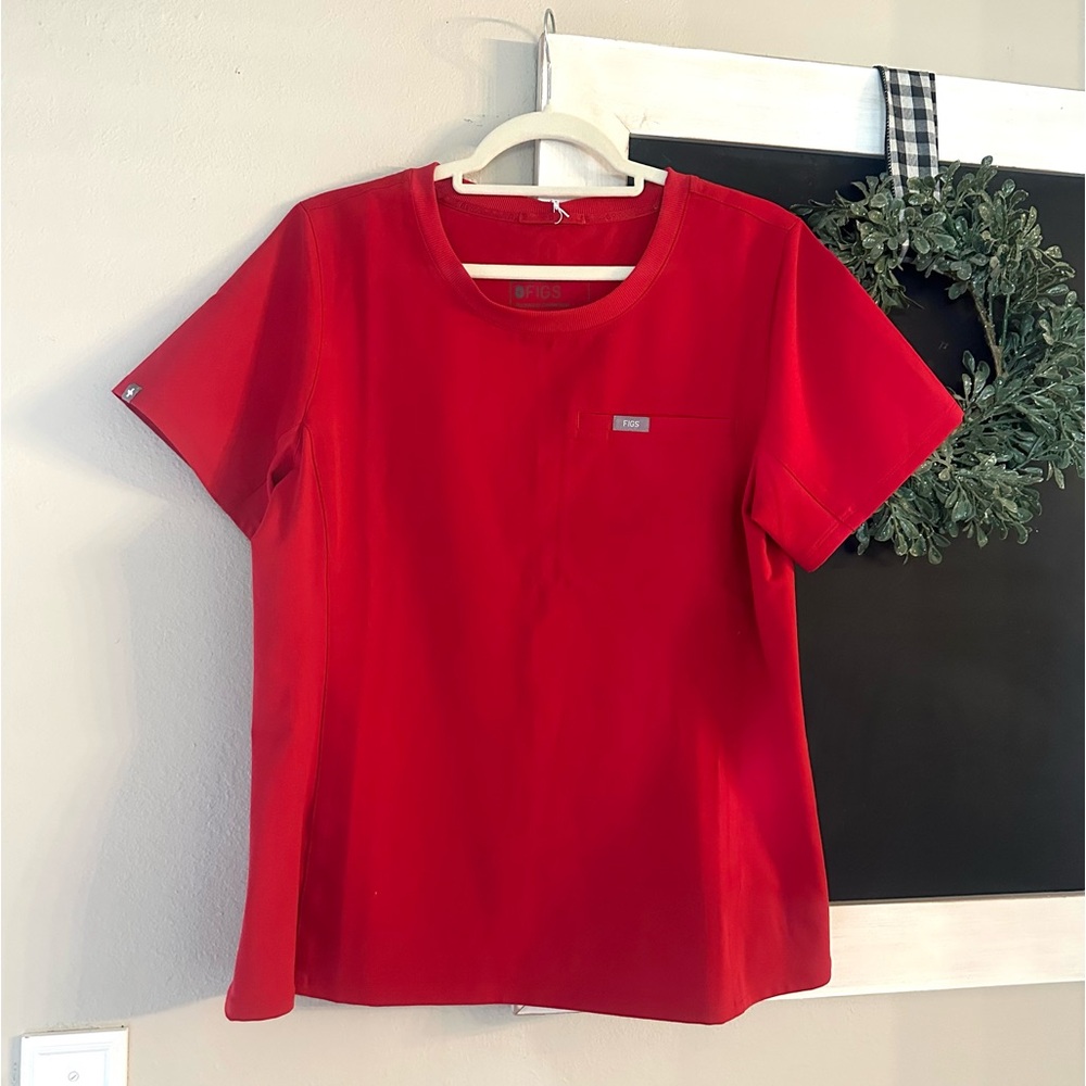 Winning Red Scrub Top